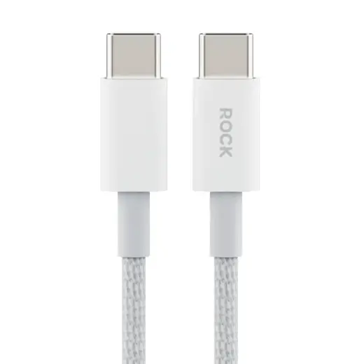 Rock Z20 datu pārraides un uzlādes vads | USB-C uz USB-C | 60W | 1m | balts