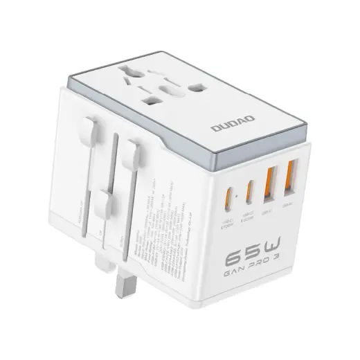 Dudao A65Pro travel charger | 65W | USB-C, USB-A | white