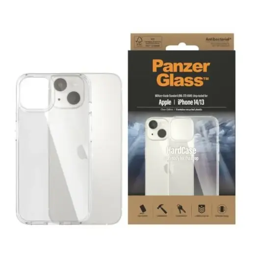PanzerGlass HardCase iPhone 14|13 6,1" Antibacterial Military grade transparent 0401