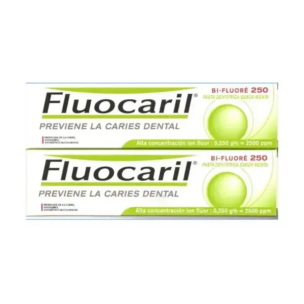 Fluocaril Pasta Dentífrica Sabor Menta Prevención Caries 2x125ml