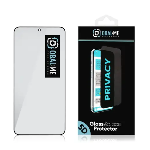 OBAL:ME Privacy 5D tempered glass for phone Samsung Galaxy S25 black (privacy effect)