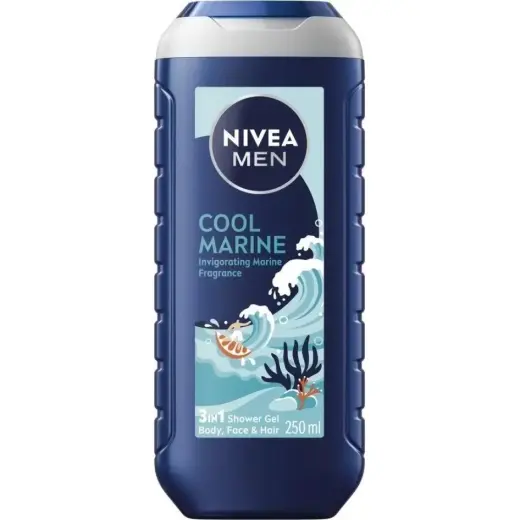 NIVEA, Gel Doccia, - for Skin and Hair Cool Marine (3 in 1 ) 250 Ml (250ml)