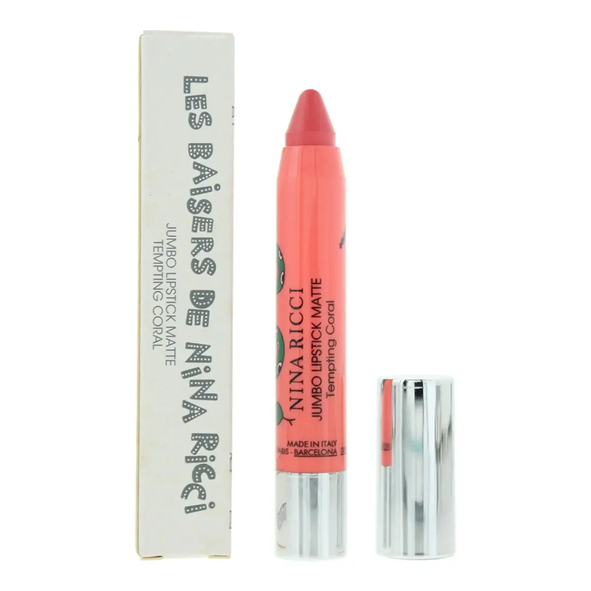 Nina Ricci, Jumbo, Matte, Cream Lipstick, Tempting Coral, 2.5 g