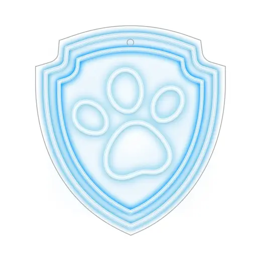 Hanging neon LED Paw Patrol on plexiglass - Paw OW-130246