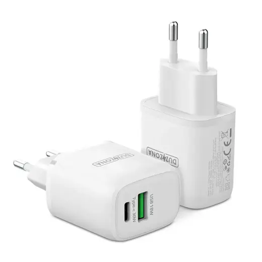 Dux Ducis Duzzona travel charger | 30W | PD | USB-A, USB-C | white
