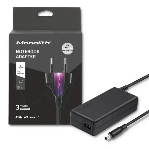 Qoltec Power adapter for laptop HP 65W | 19.5V | 3.33A | 4.8*1.7 | +power cable