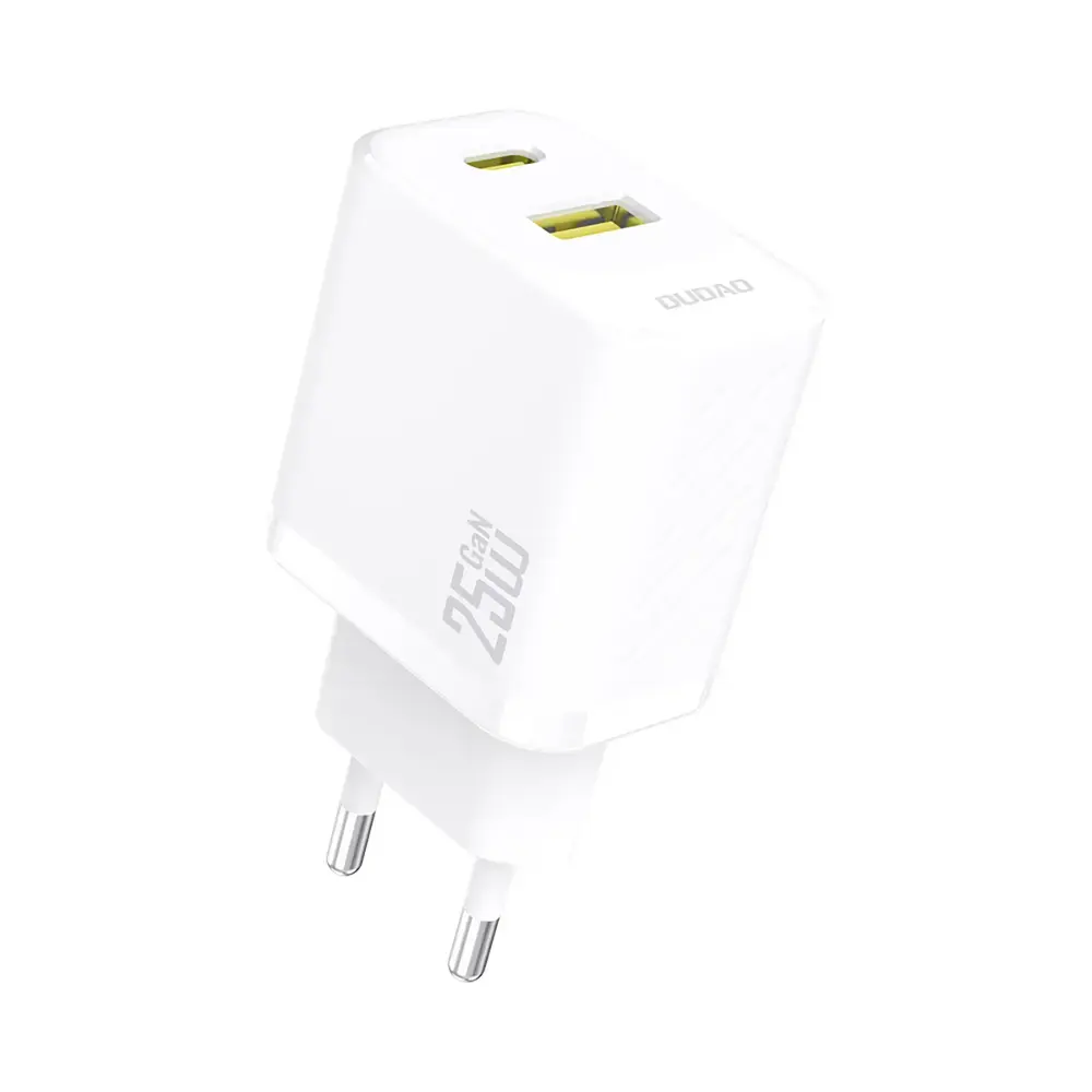 Dudao A26TEU GaN 25W USB-A, USB-C Charger - White