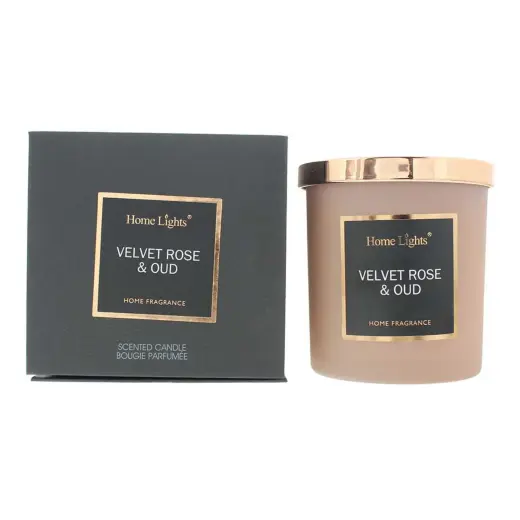 Home Lights, Velvet Rose & Oud, Scented Candle, 215 g