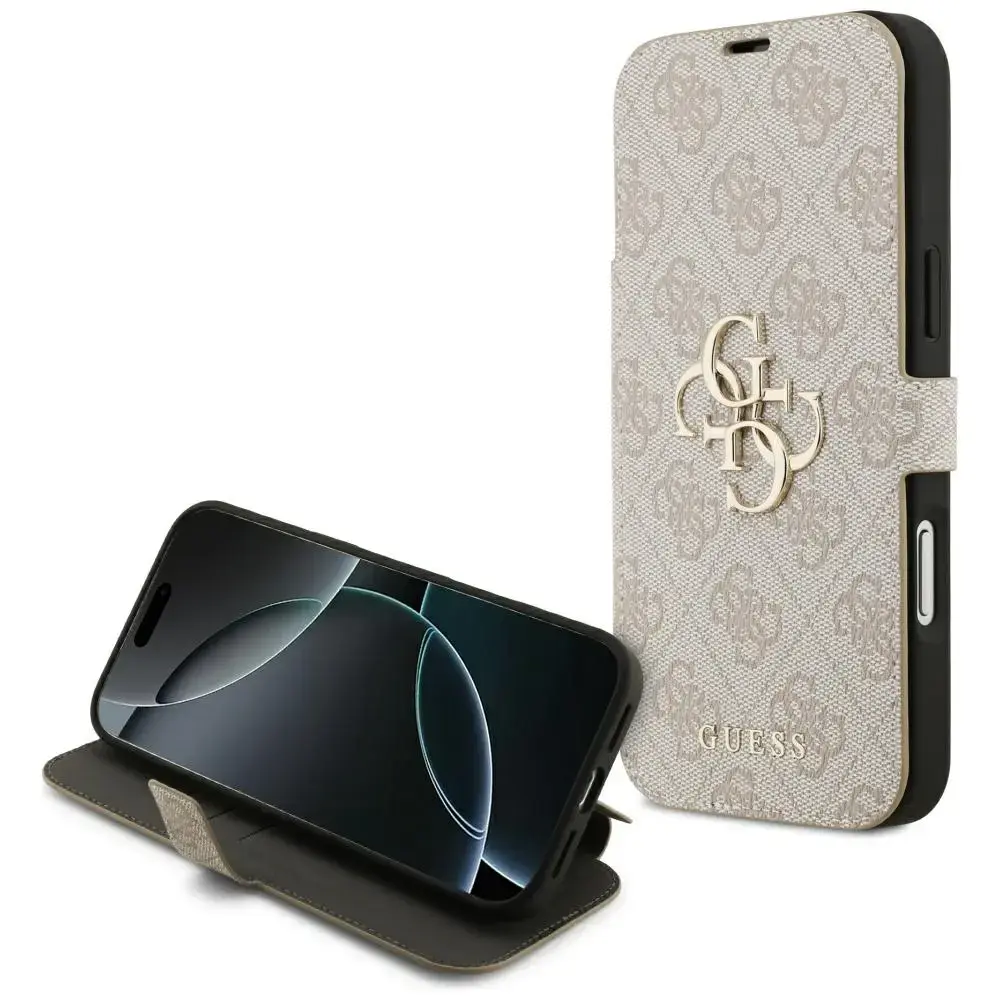 Etui Guess Book 4G Metal Logo do iPhone   17 Pro Max różowy