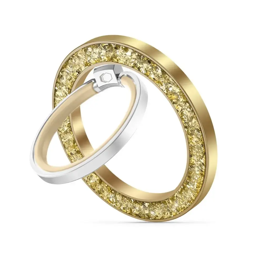 Tech-Protect MMR200 magnetic holder | ring with MagSafe - gold with crystals