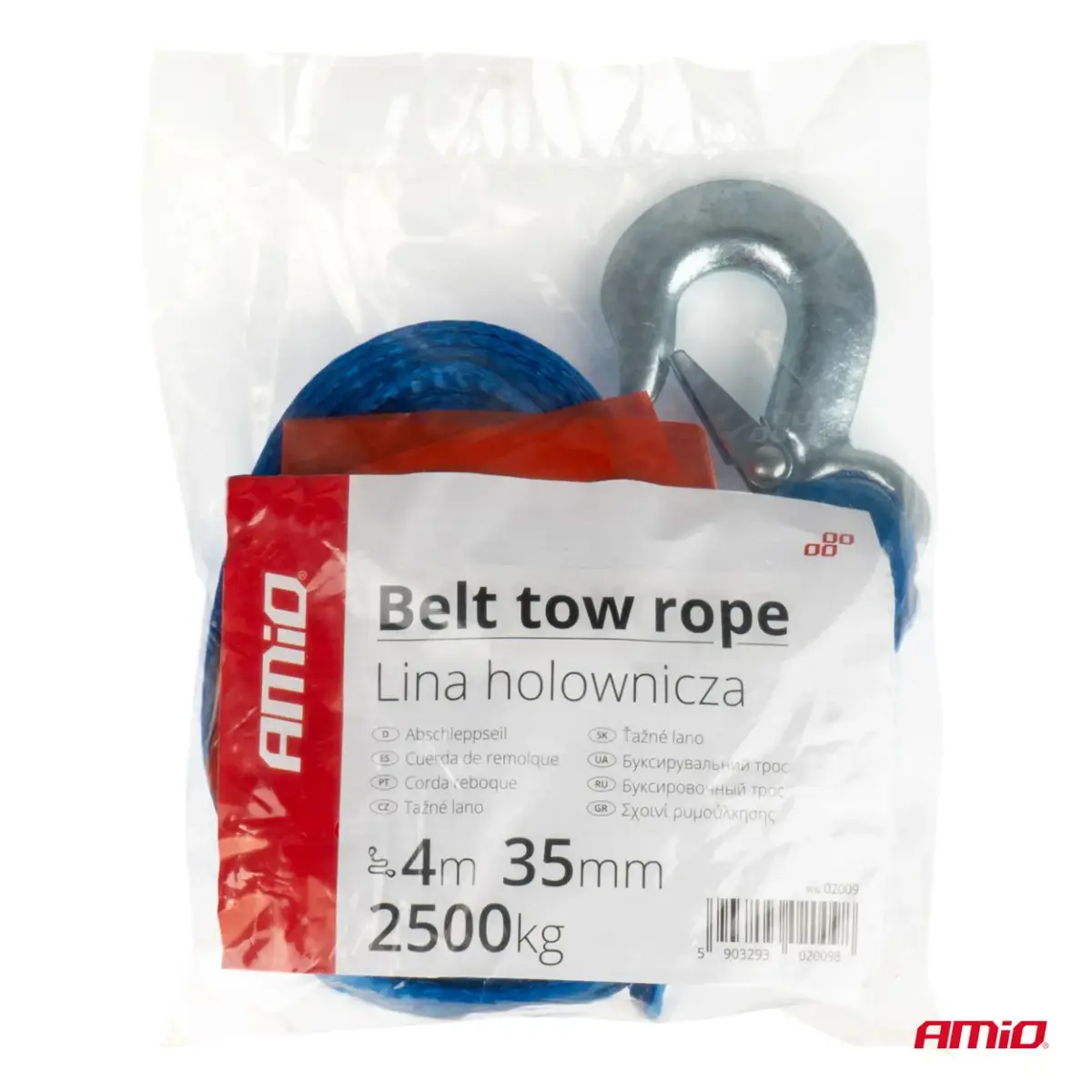 Tow rope with hooks 2,5 T