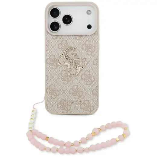 Guess 4G Strap 4G Classic Logo maciņš telefonam iPhone 17 Pro Max rozā