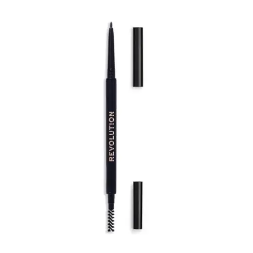 Makeup Revolution, Precise Brow, Eyebrow Cream Pencil & Brush 2-In-1, Ebony, 0.05 g