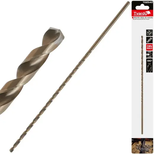 Ilgas HSS DIN1869 4.0 x 220mm auksinis metalinis sraigtinis grąžtas