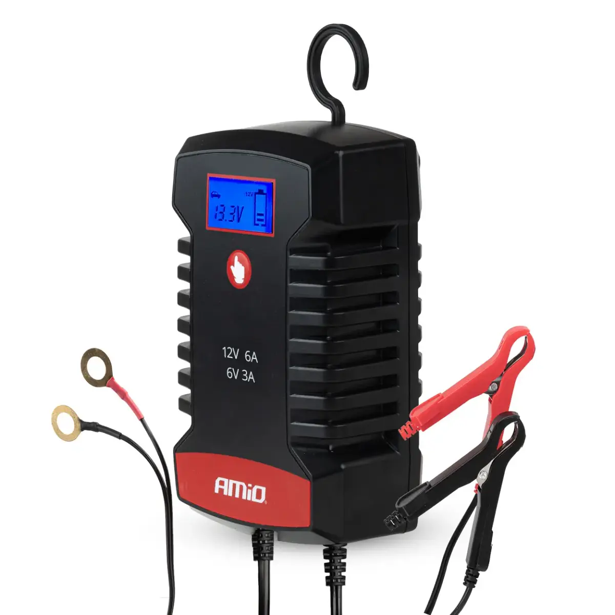 Digital battery charger AGM GEL STD LiFePo4 MAX 6A 6/12V PRO HOOK AMIO-04532