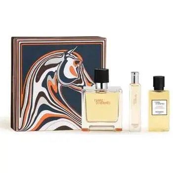 Terre D´Hermes Pure Perfume Gift set Parfum 75 ml, shower gel 40 ml and miniature Pure Perfume 15 ml