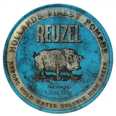 Blue Strong Hold Water Soluble Pomade by Reuzel for Men - 1.3 Oz Pomade