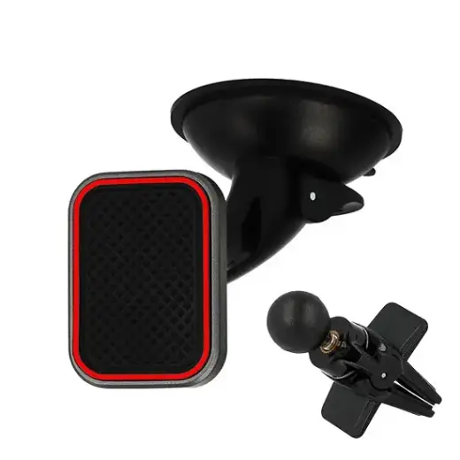 Car holder - TXR - MAGNETIC / 2 mounts: on the glass and air vent / with a red frame (damaged packaging)