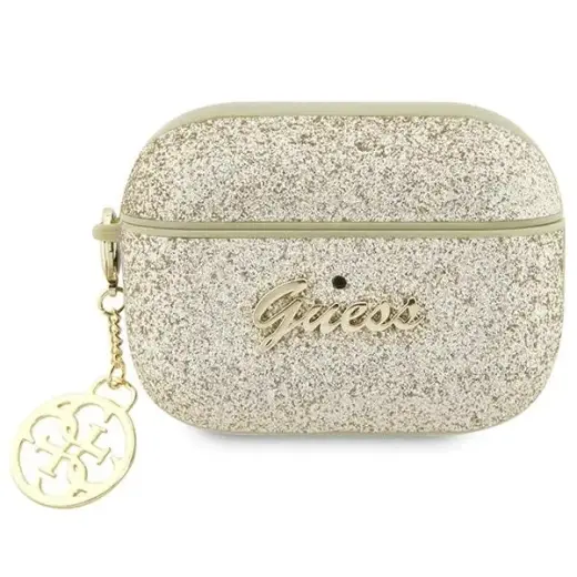 Guess GUAP2GLGSHD AirPods Pro 2 (2022|2023) cover złoty|gold Glitter Flake 4G Charm