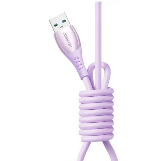 Joyroom S-A59 duomenų perdavimo ir įkrovimo laidas | USB-A į USB-C | 15W | 1.2m | violetinis