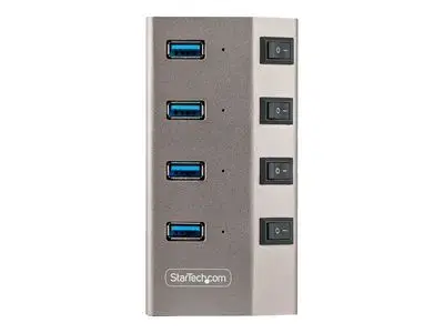 StarTech.com 4-Port Self-Powered USB-C Hub with Individual On|Off Switches, USB 3.0 5Gbps Expansion Hub w|Power Supply, Desktop|Laptop USB-C to USB-A Hub, 4x BC 1.2 (1.5A), USB Type C Hub - USB-C|A Host Cables (5G4AIBS-USB-HUB-EU) - hub - 4 ports
