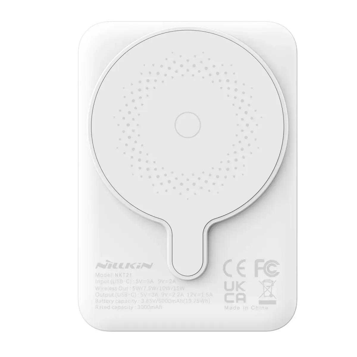 Nillkin NKT21 PowerStone Magnetic Powerbank 5000mAh 15W White (Damaged Package)