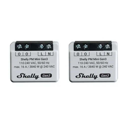 Shelly PM Mini Gen3 Set of 2 Controllers, WiFi/Bluetooth