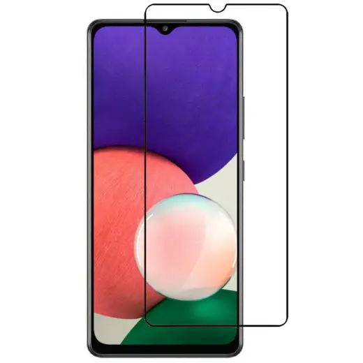 Goodbuy OG täisekraani karastatud klaas raamiga telefonile Samsung Galaxy A22 4G | M22 | A32 4G, must