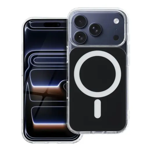 Clear Fusion Mag telefono dėklas su MagSafe palaikymu iPhone 17 Pro juodas