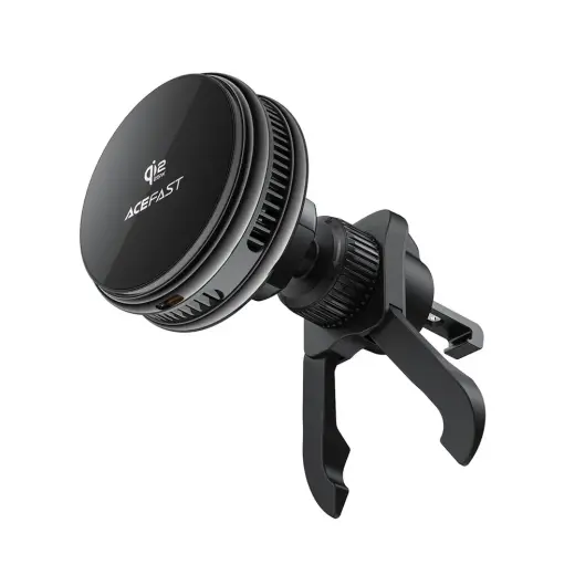 Acefast D66 Magnetic Car Air Vent Mount with Qi2 25W Wireless Charging and Cooling - Black