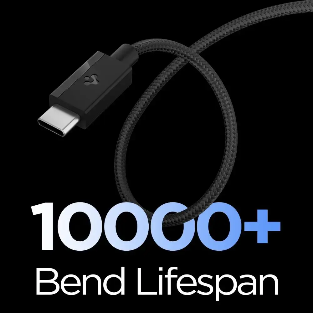 Spigen EB6015CC datu pārraides un uzlādes vads | USB-C uz USB-C | 60W | 1.5m | melns