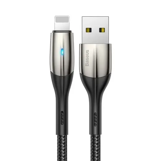 Baseus Horizontal Lightning Cable with LED Lamp 0,5m 2.4A (Black)