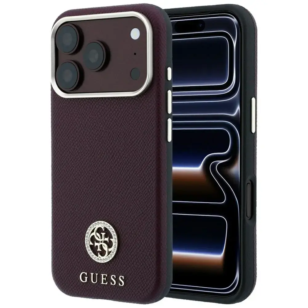 GUESS Grained Round Strass Logo MagSafe