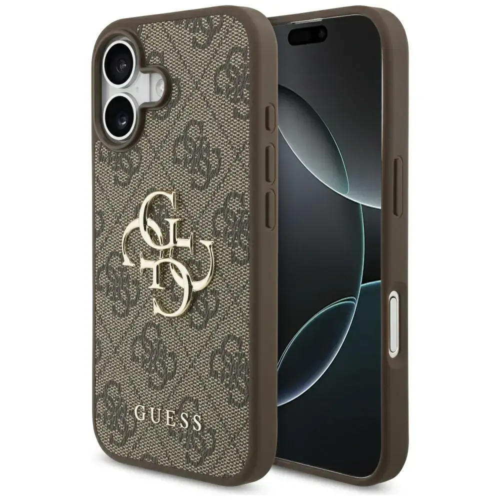 Guess 4G Big Logo maciņš telefonam iPhone 17 brūns