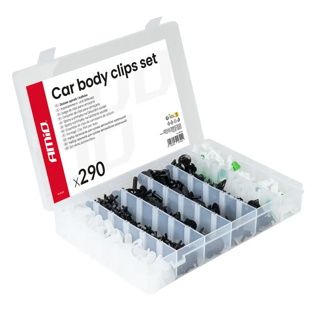 Car body clips set 290 pcs. AMIO-04742