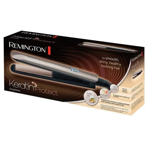 Remington Straightener Keratin Protect S8540 / 45609 560 100 Black, bronze