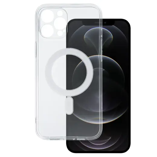 TEL PROTECT MagSilicone чехол с поддержкой MagSafe для телефона iPhone 12 Pro Max прозрачный