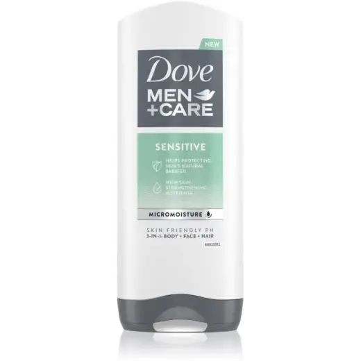 Dove Men+Care Sensitive Shower Gel for Face, Body and Hair for Men 400 Ml
