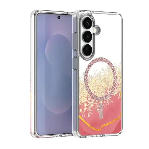 Epoxy Mag maciņš ar MagSafe atbalstu telefonam Samsung Galaxy S24 (S921) | S24 (S921) rozā