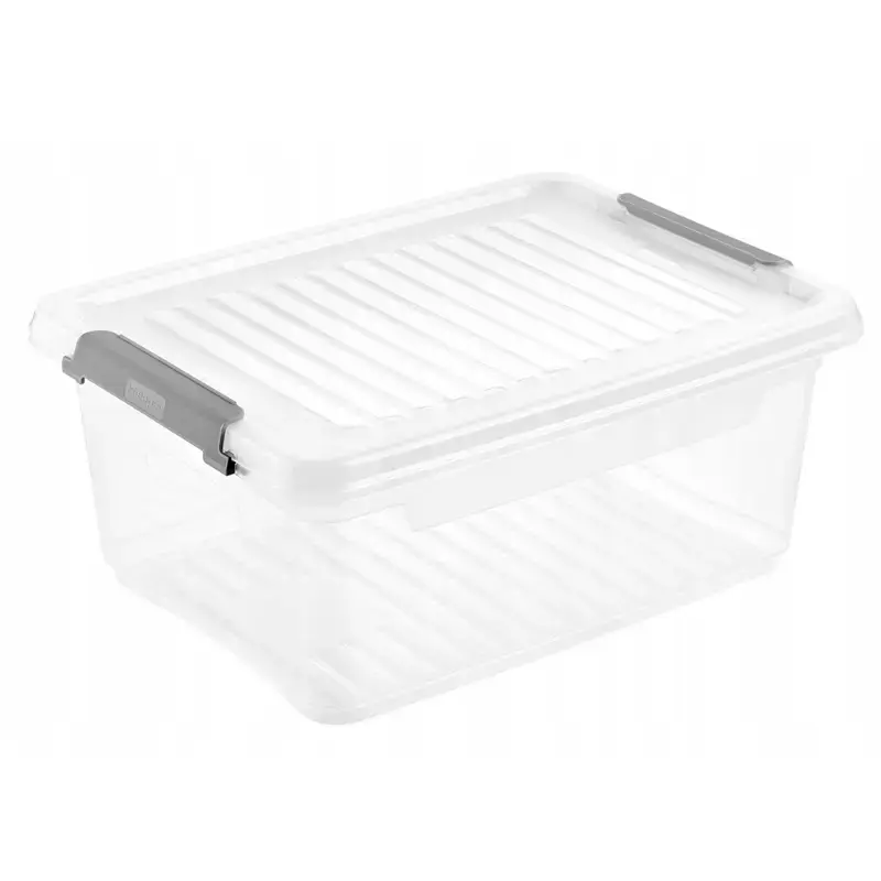 Kaste ar vāku clipbox Leonie 37,5x28,5x16cm 11,4L caurspīdīga
