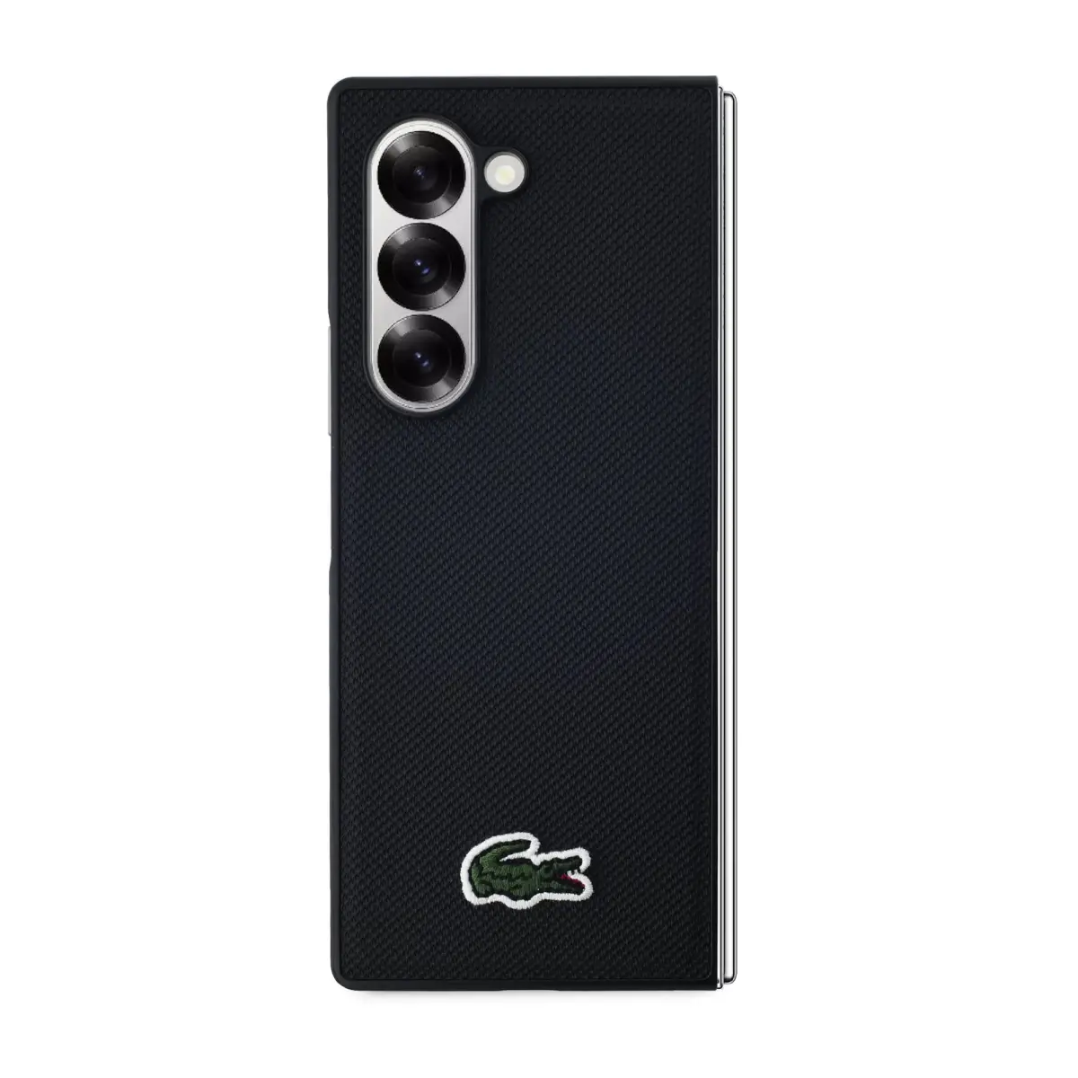 Lacoste Iconic Petit Pique Woven Logo MagSafe Case for Samsung Galaxy Z Fold 6 Black
