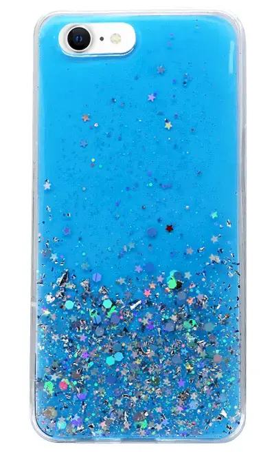 Fusion Glue Glitter Back Case Silikona Aizsargapvalks Priekš Huawei P40 Lite Zils