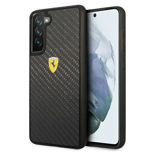 Ferrari Real Carbon Hard Case for Samsung Galaxy S21 FE 5G Black