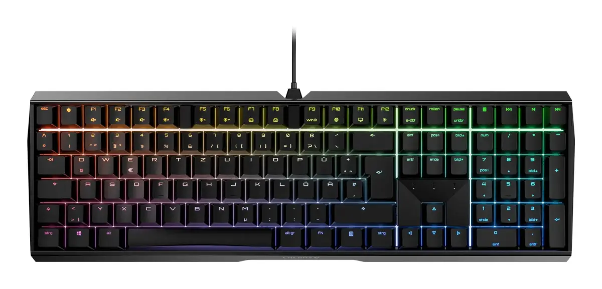 CHERRY MX BOARD 3.0S RGB G80-3874LXADE-2 mehāniskā spēļu klaviatūra, DE izkārtojums, melna