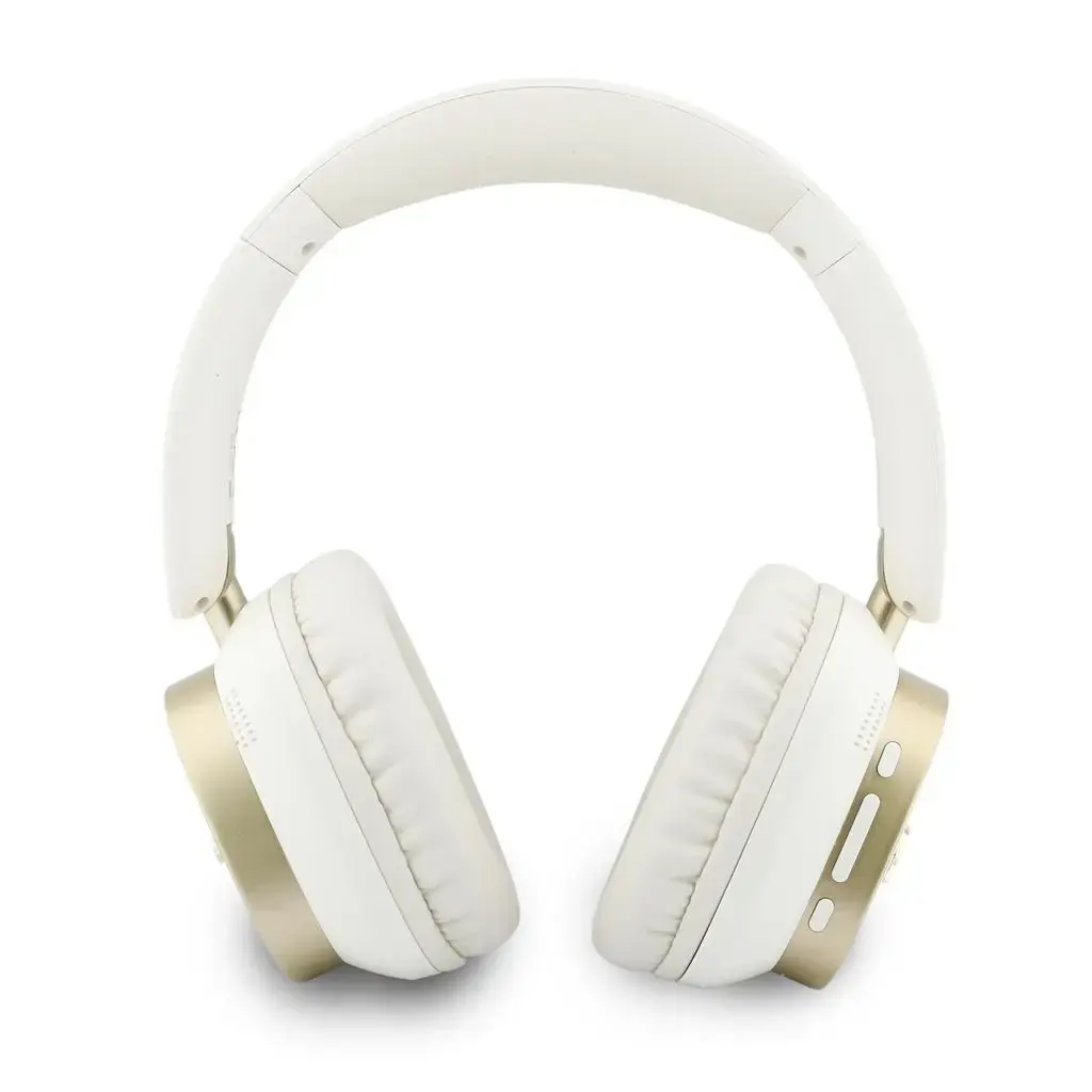 Guess Rectangle Metal Script Logo ENC Wireless Headphone White