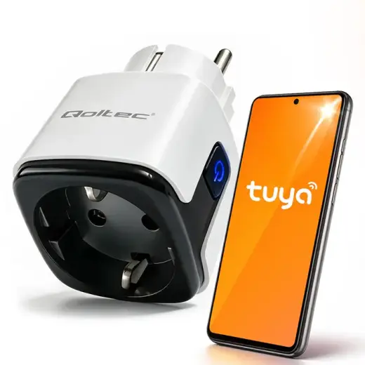 Qoltec Smart Wi-Fi Socket 16A with Voice Control | Tuya | Smart Life | Amazon Alexa | Google assistant