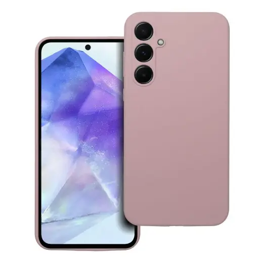 Silicone 2mm telefono dėklas Samsung Galaxy A55 5G (A556) rožinis