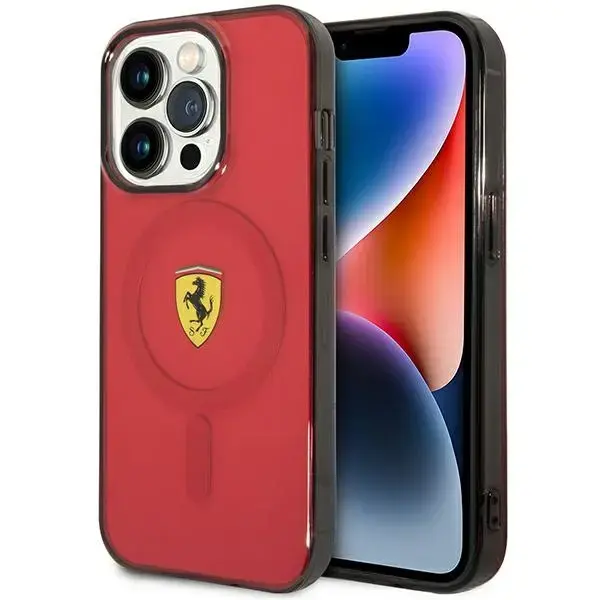 Ferrari FEHMP14XURKR iPhone 14 Pro Max 6.7" czerwony|red hardcase Translucent Magsafe