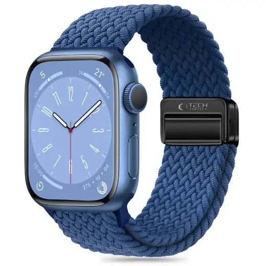 Tech-Protect Nylonmag išmaniojo laikrodžio dirželis Apple Watch 6/7/8/9/10/SE/Ultra (44/45/46/49 mm) | nailoninis | mėlynas