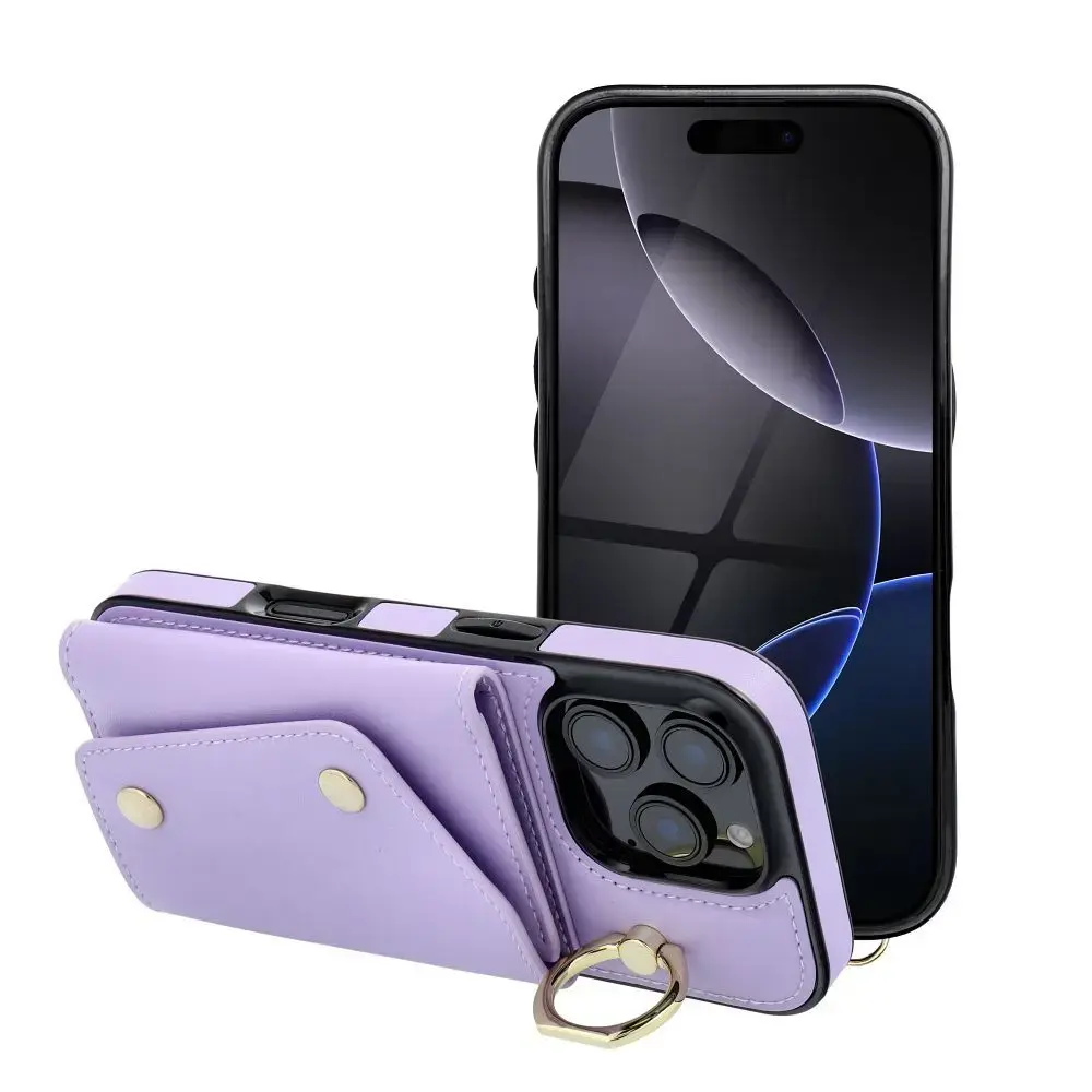Case for iPhone 15 Wonder with wallet lilac